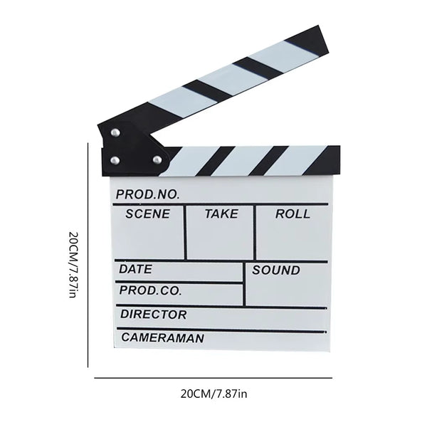 30 X 27Cm Director Video Scene Clapperboard Wooden TV Movie Cinema Clapboard Photography Prop for Vlog Hanging Decoration