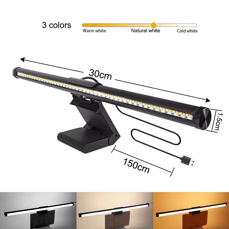 Screen USB RGB Light Bar Monitor Lamp Led Computer Monitor Light Bar Desk Lighting for Study Reading Table Stepless Dimming Lamp