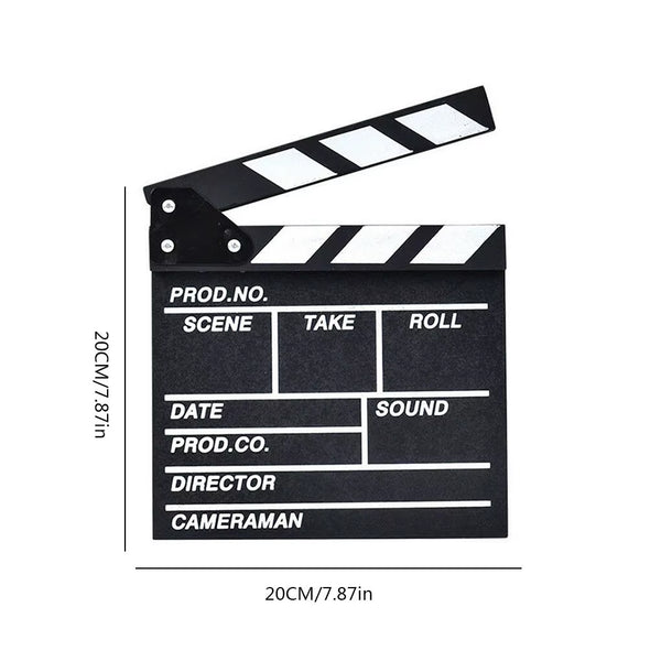 Director Video Scene Clapperboard Wooden TV Movie Cinema Clapboard Photography Prop for Vlog Recording Hanging Decoration