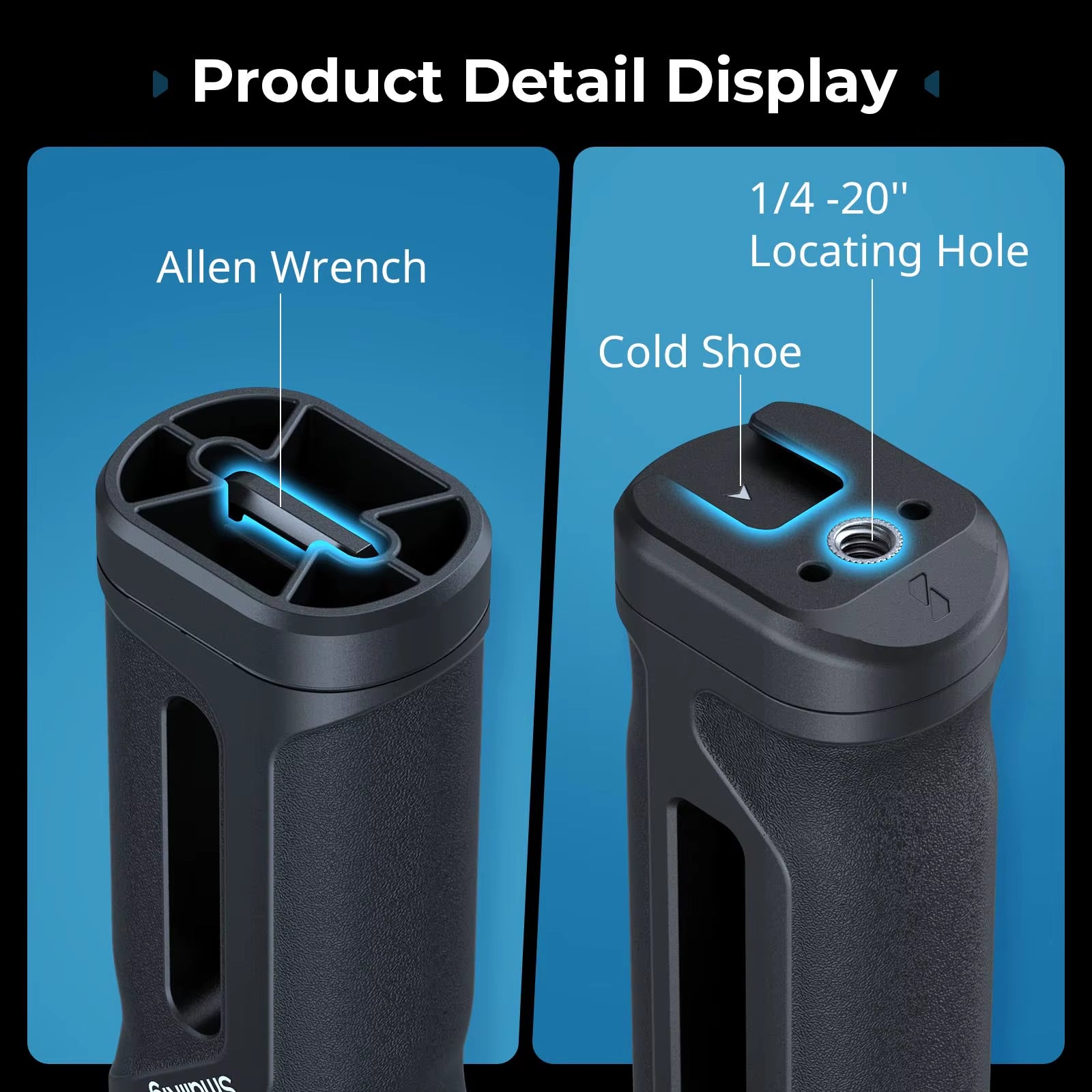 Lightweight Mini Side Handle Kit with 1/4"-20 Threaded Holes & NATO Clamp Handlegrip for Sony for DSLR Camera Cage 5532