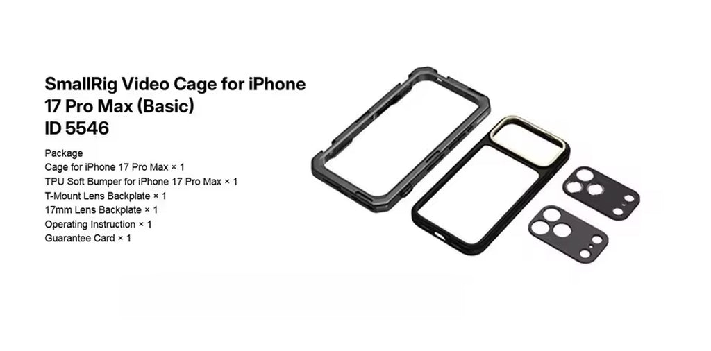 Dual Handheld Phone Cage Kit Full Cover Back Case for Iphone 17 Pro / 17 Pro Max Quick Release Video Rig Stabilizer
