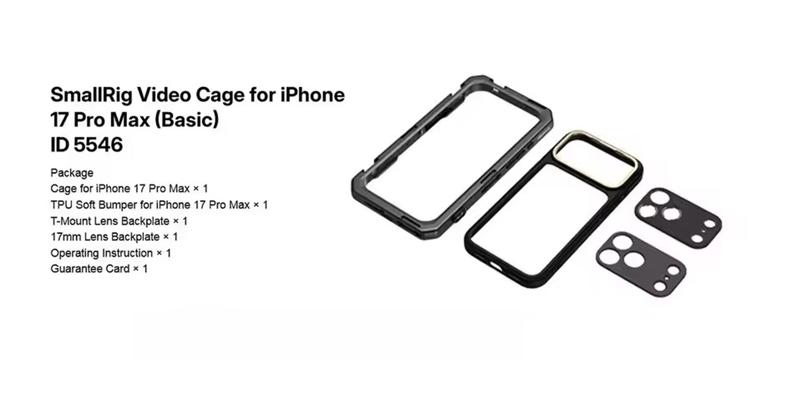 Dual Handheld Phone Cage Kit Full Cover Back Case for Iphone 17 Pro / 17 Pro Max Quick Release Video Rig Stabilizer