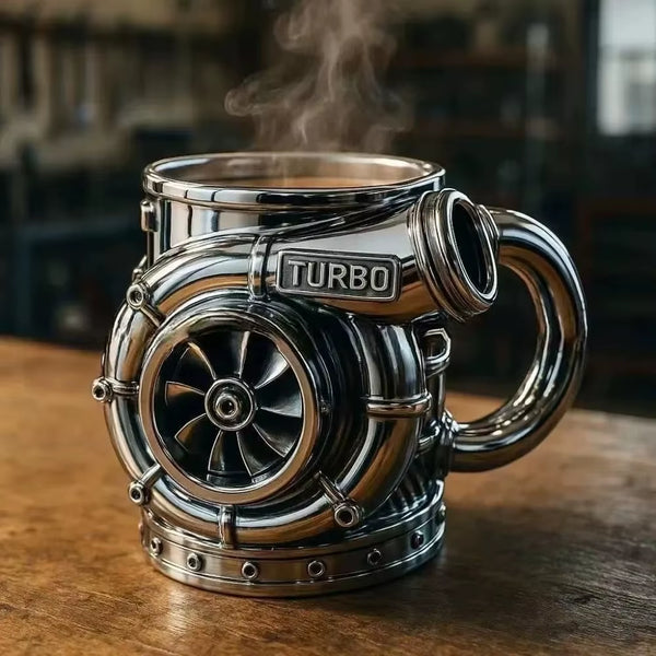 15Oz Engine Coffee Mug New Punk Style Turbocharger Design Coffee Mug Large Capacity Unique Drinkware Cup Desktop Ornament Gifts