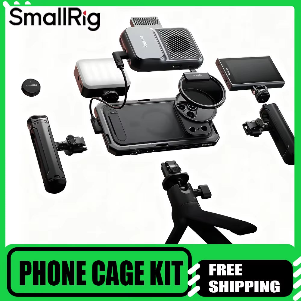 Dual Handheld Phone Cage Kit Full Cover Back Case for Iphone 17 Pro / 17 Pro Max Quick Release Video Rig Stabilizer