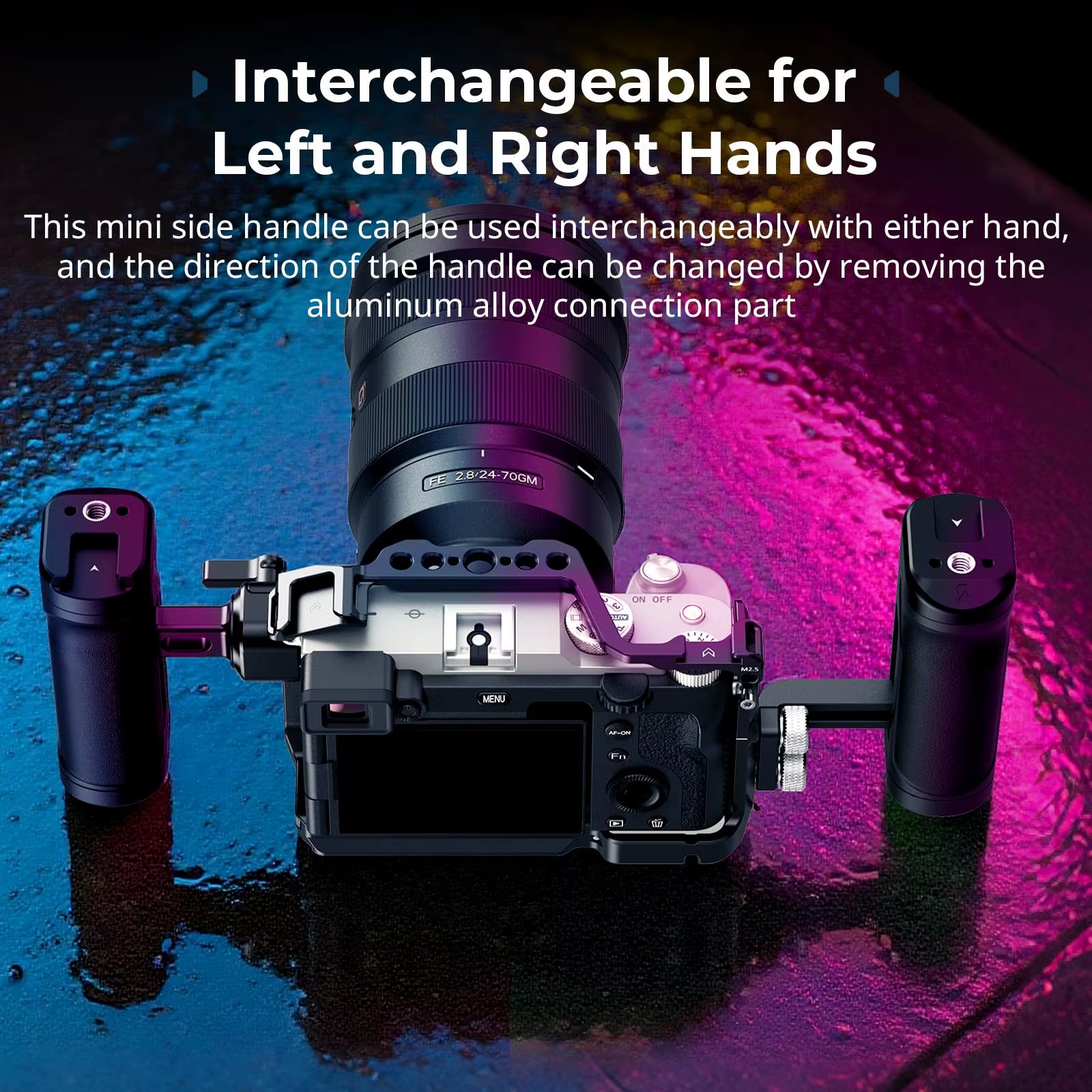 Lightweight Mini Side Handle Kit with 1/4"-20 Threaded Holes & NATO Clamp Handlegrip for Sony for DSLR Camera Cage 5532