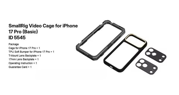 Dual Handheld Phone Cage Kit Full Cover Back Case for Iphone 17 Pro / 17 Pro Max Quick Release Video Rig Stabilizer
