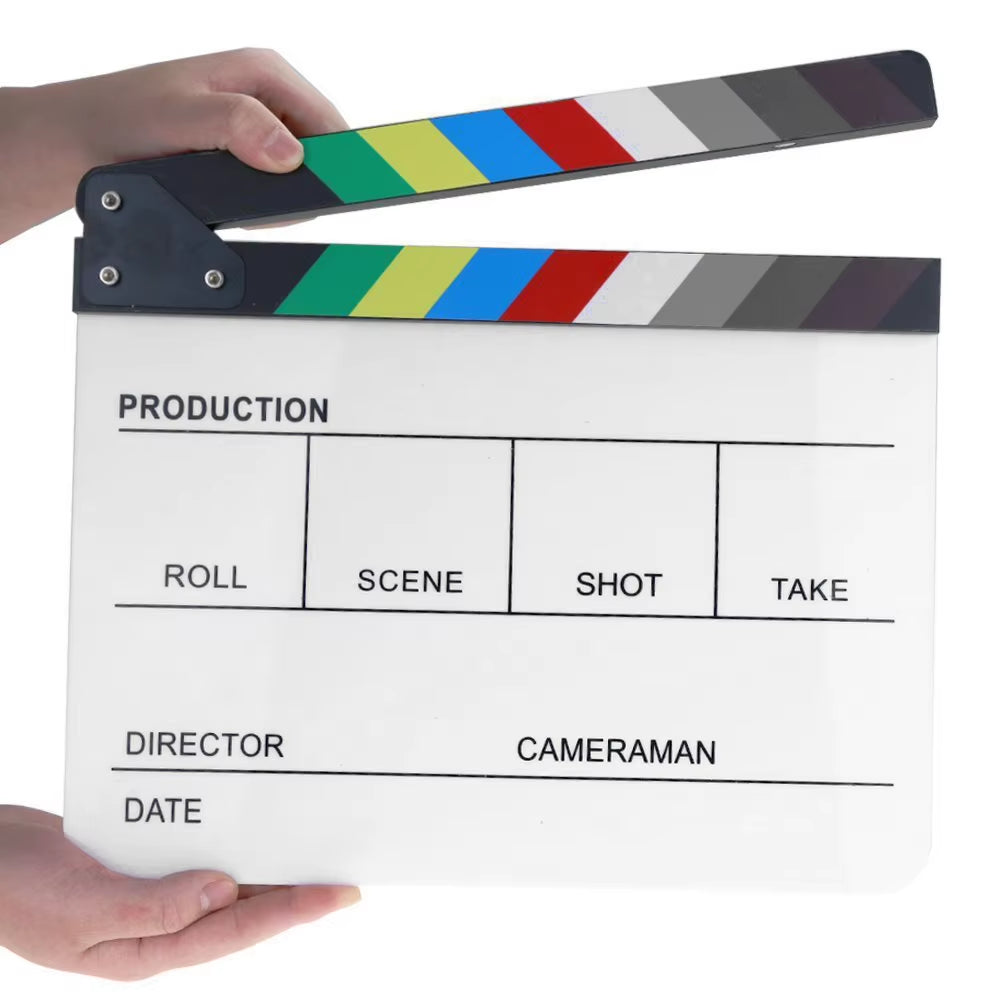 Hot Sale Film Clapper Board Delicate Texture Colorful Director Video Scene Clapperboard Acrylic Dry Erase Movie Film Clapper