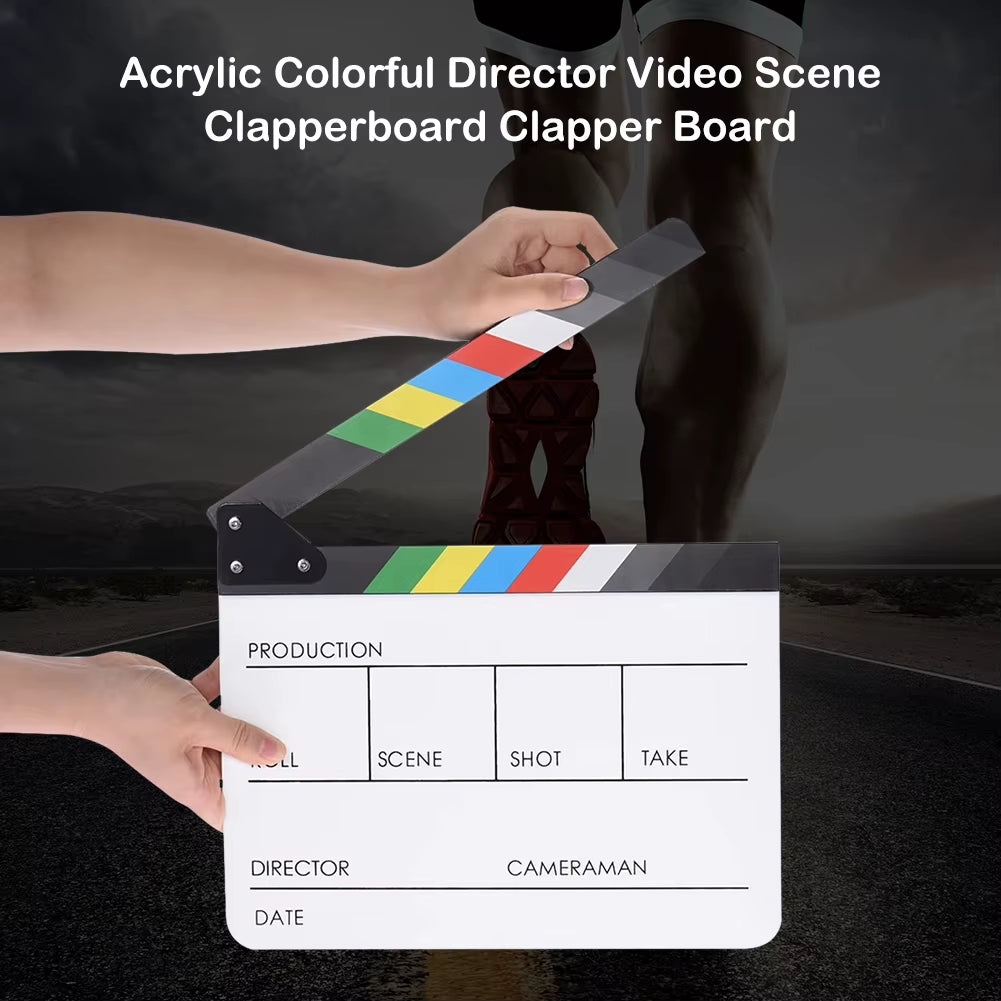 Hot Sale Film Clapper Board Delicate Texture Colorful Director Video Scene Clapperboard Acrylic Dry Erase Movie Film Clapper
