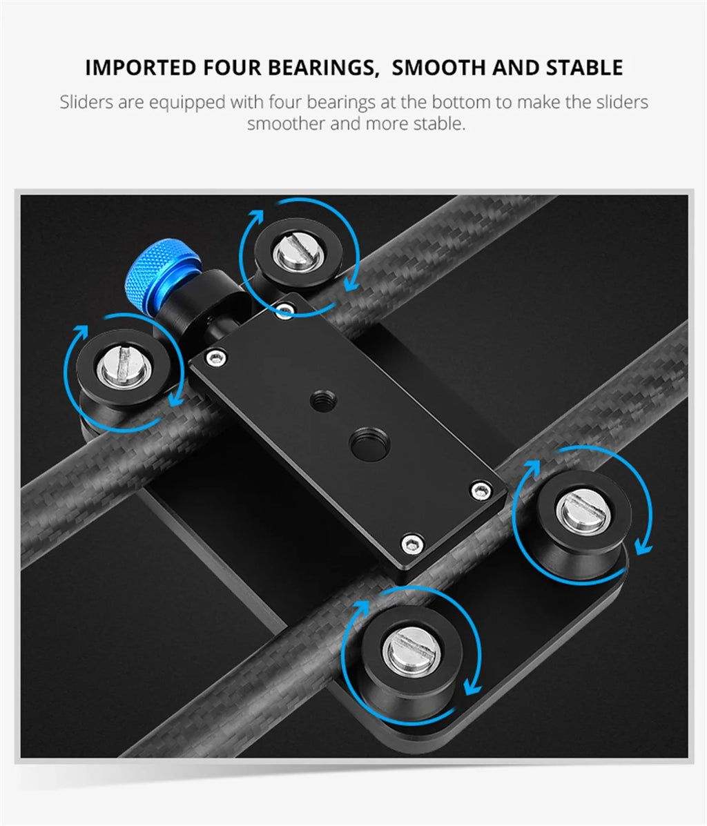 40CM Carbon Fiber Camera Track Slider for Canon Nikon Sony DSLR Smartphone Lightweight Smooth Video Stabilizer Rail