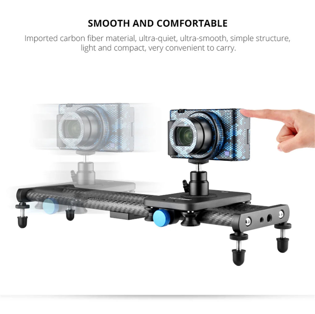 40CM Carbon Fiber Camera Track Slider for Canon Nikon Sony DSLR Smartphone Lightweight Smooth Video Stabilizer Rail