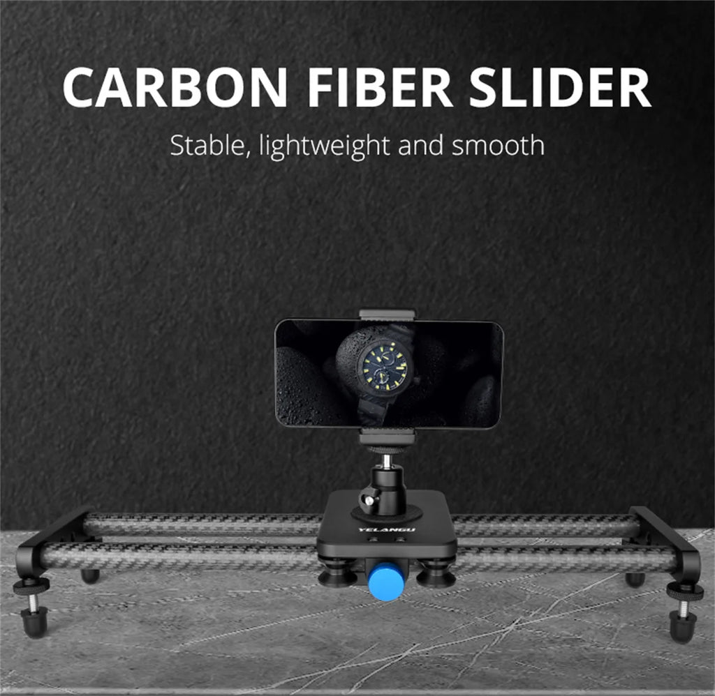 40CM Carbon Fiber Camera Track Slider for Canon Nikon Sony DSLR Smartphone Lightweight Smooth Video Stabilizer Rail