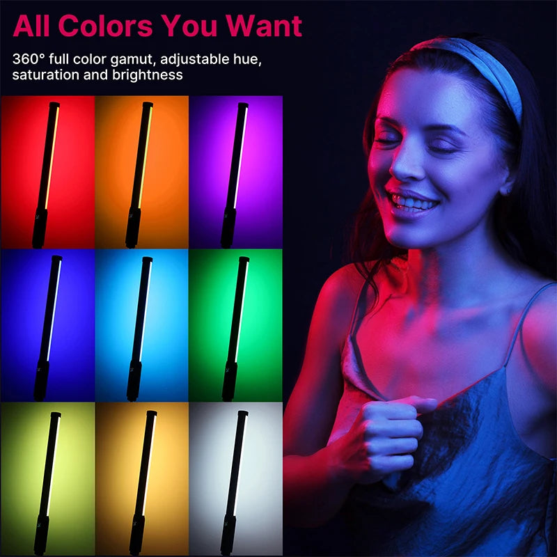 VL119 Handheld RGB Colorful Stick Light 19.68 Inch Handheld LED Light Wand CRI 95+ 2500K-9000K Photography Studio Lamp