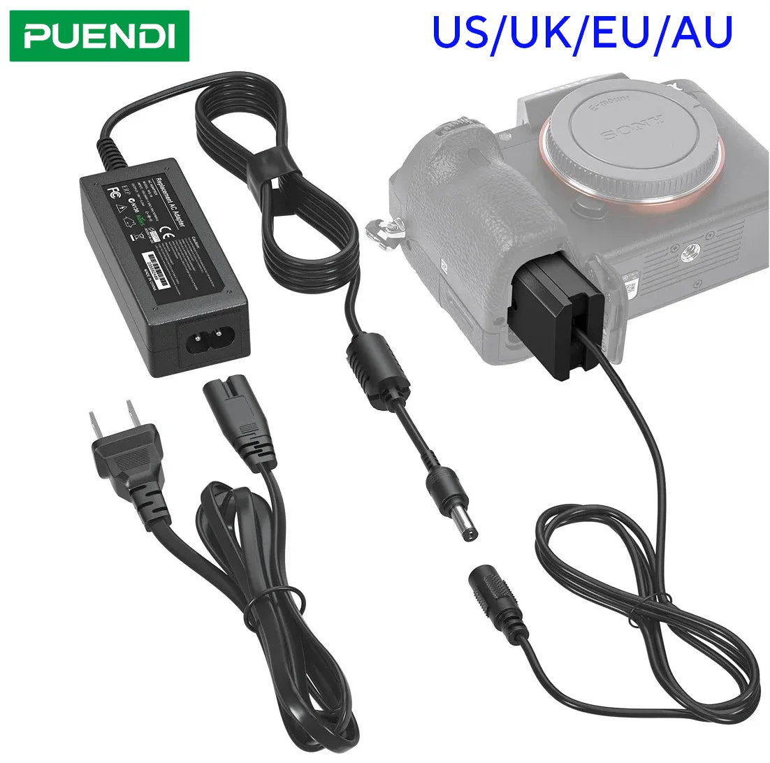 AC-PW20 NP-FW50 Dummy Battery AC Power Supply Adapter DC Coupler Kit for Sony Alpha ZV-E10 A5100 A6500 A6400 A6000 A55 A7RX10