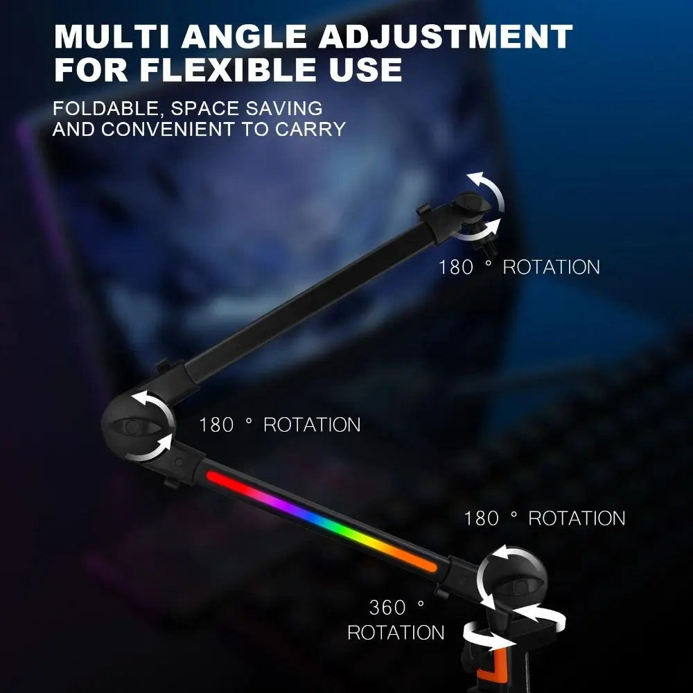 Microphone Boom Arm Mic Stand Desk Mounted 360° Rotation Sturdy Universal for Video Gaming Studio Audio Mic Stand Accessories