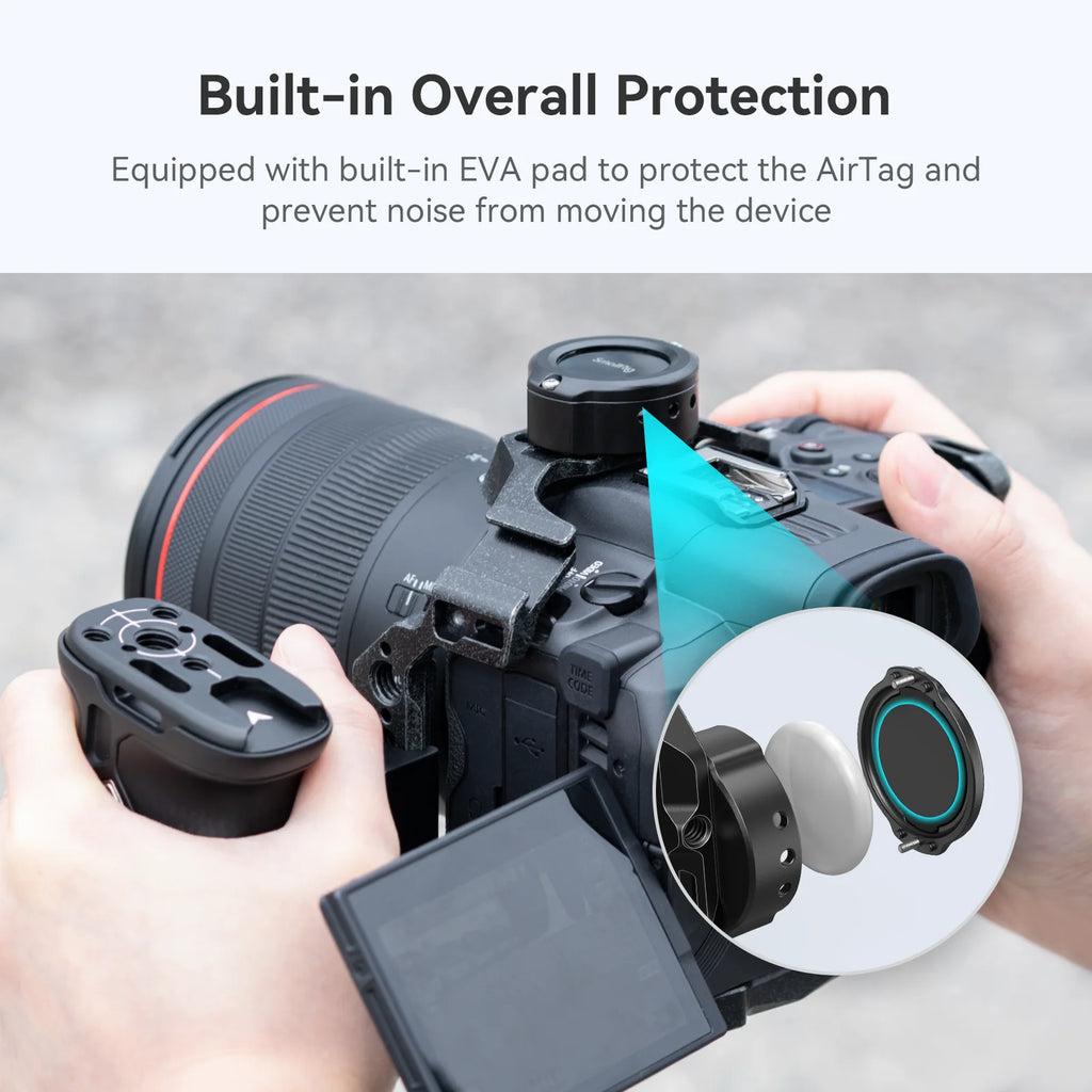 Cage for Airtag with a 18Mm through Slot with 1/4"-20 Threaded Hole Mount Airtag on the Camera to Track Devices MD4149