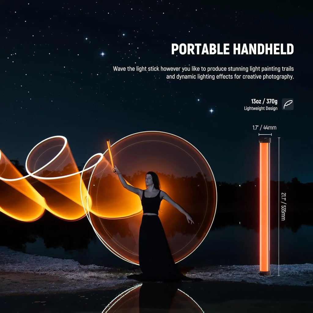 Basics 21" Magnetic RGB Light Wand, CRI95 Dimmable 14W LED Handheld Video Tube Lighting Stick with 51 RGB Modes