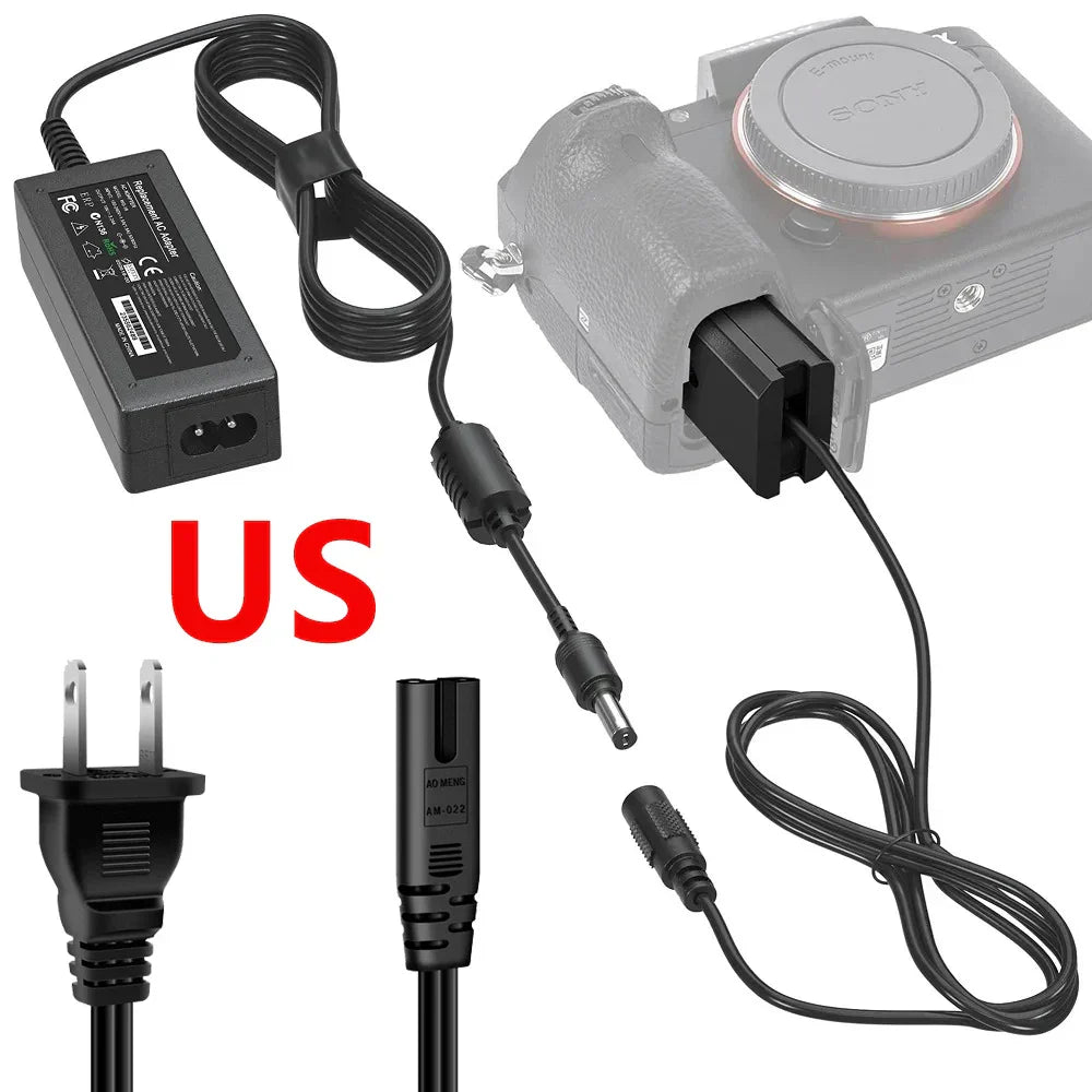 AC-PW20 NP-FW50 Dummy Battery AC Power Supply Adapter DC Coupler Kit for Sony Alpha ZV-E10 A5100 A6500 A6400 A6000 A55 A7RX10