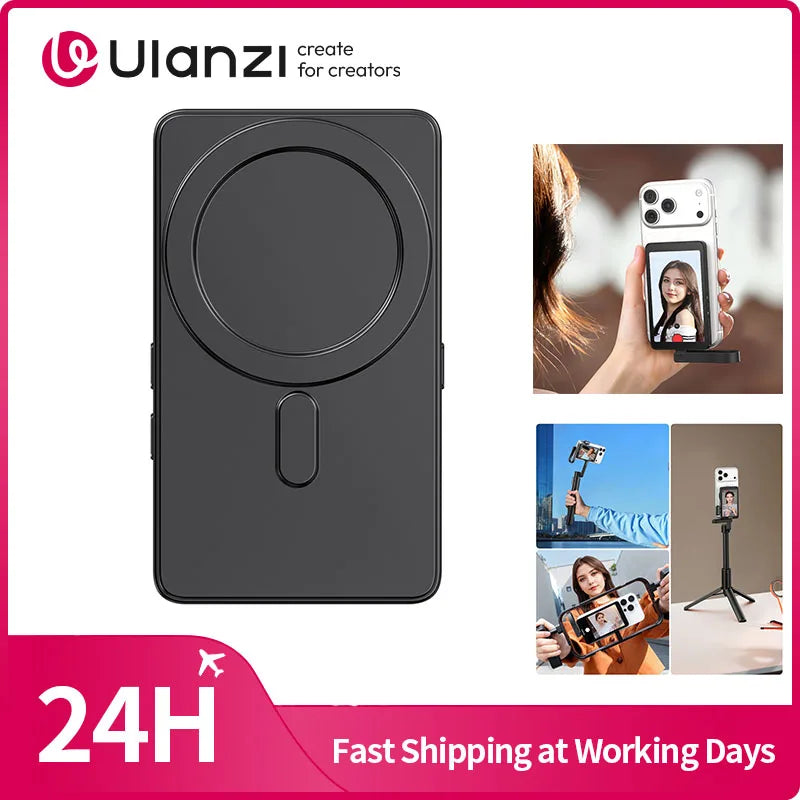 VM1 Vlog Selfie Monitor Screen for Iphone 17 16 15 Selfie Monitor Screen with Magnetic Ring for Smartphones Android