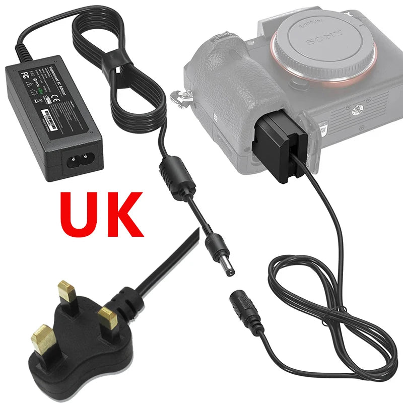 AC-PW20 NP-FW50 Dummy Battery AC Power Supply Adapter DC Coupler Kit for Sony Alpha ZV-E10 A5100 A6500 A6400 A6000 A55 A7RX10