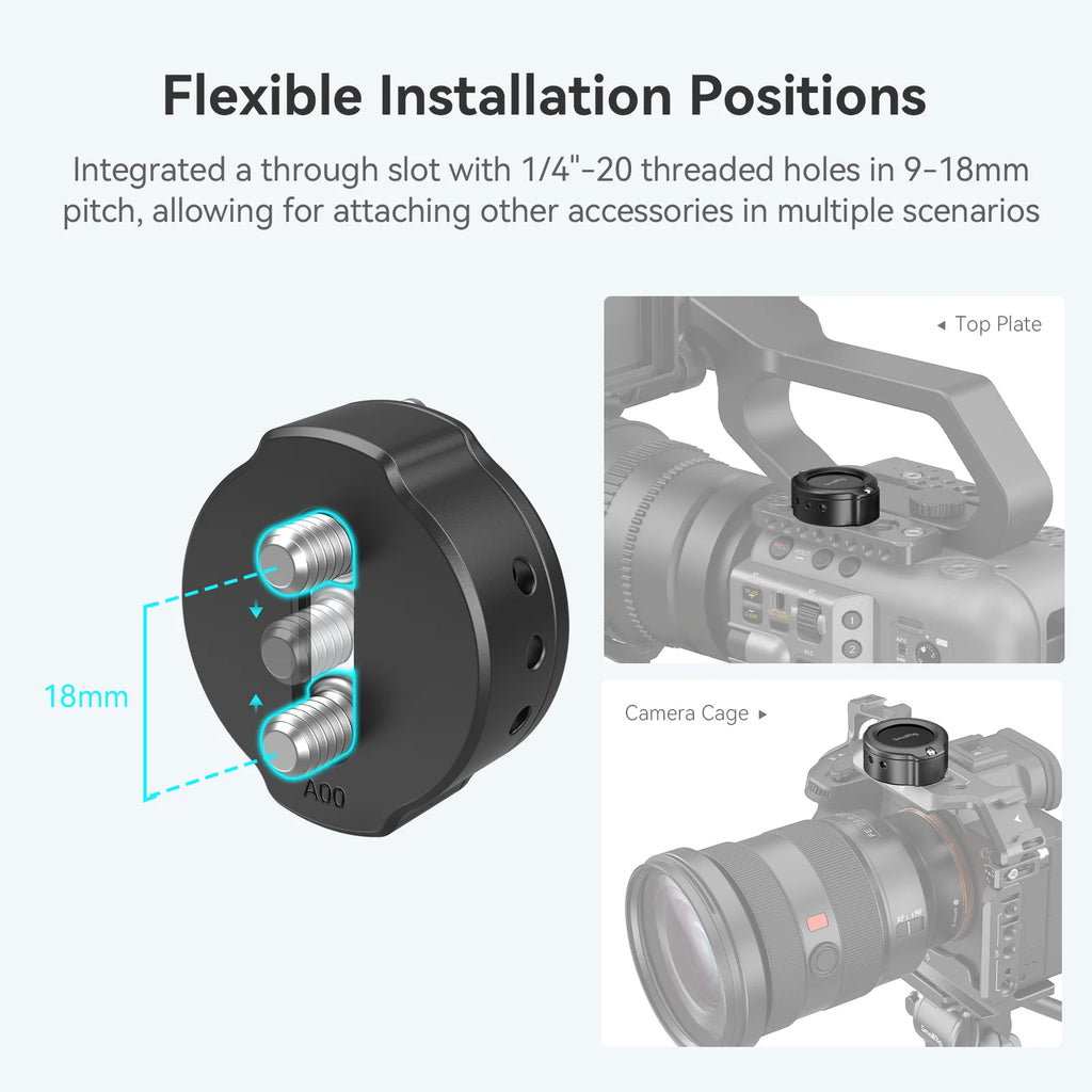 Cage for Airtag with a 18Mm through Slot with 1/4"-20 Threaded Hole Mount Airtag on the Camera to Track Devices MD4149
