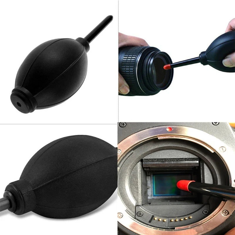 6-In-1 Camera Cleaning Kits Professional Air Blower DSLR Lens Cloth Pen Brush Cleaning Tool for CCD Sensor Lens Keyboards