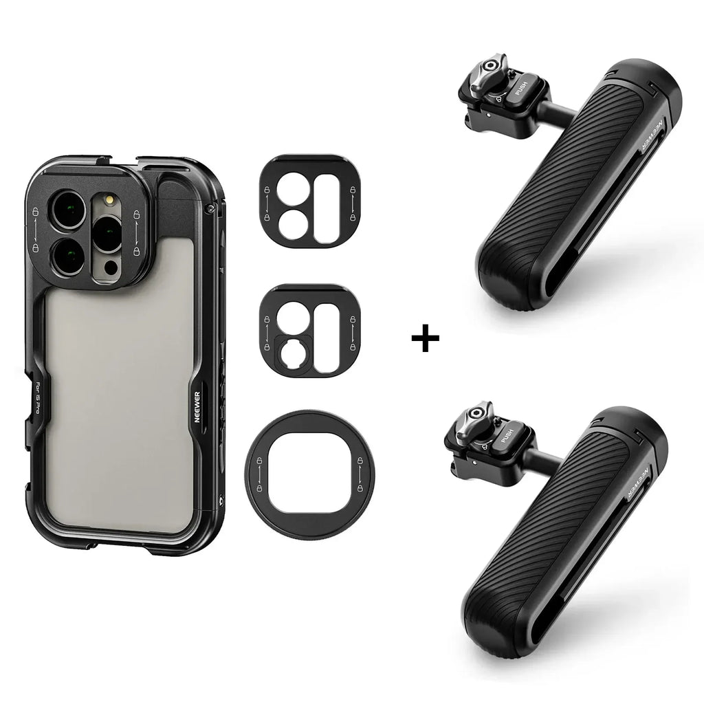 #V for Neewer Full Phone Cage with 67Mm Filter Adapter 17Mm T-Mount Lens Adapter for Iphone 15 Pro / 15 Pro Max Video Phone Cage