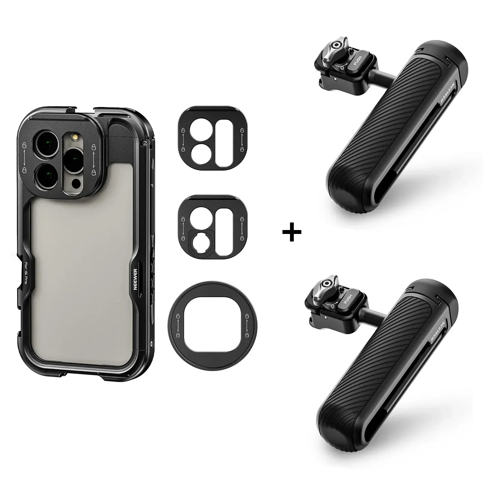 #V for Neewer Full Phone Cage with 67Mm Filter Adapter 17Mm T-Mount Lens Adapter for Iphone 15 Pro / 15 Pro Max Video Phone Cage