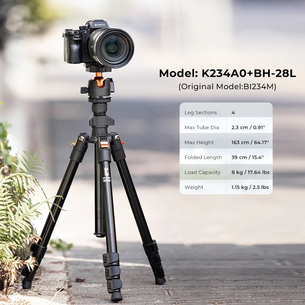 Portable Camera Travel Tripod Flexible Vlog Tripod with 360 Degree Ball Head Quick Release for Canon Nikon Sony DSLR