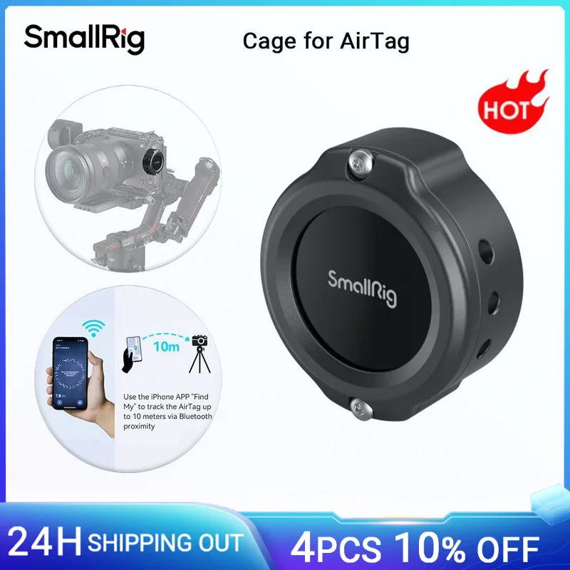 Cage for Airtag with a 18Mm through Slot with 1/4"-20 Threaded Hole Mount Airtag on the Camera to Track Devices MD4149