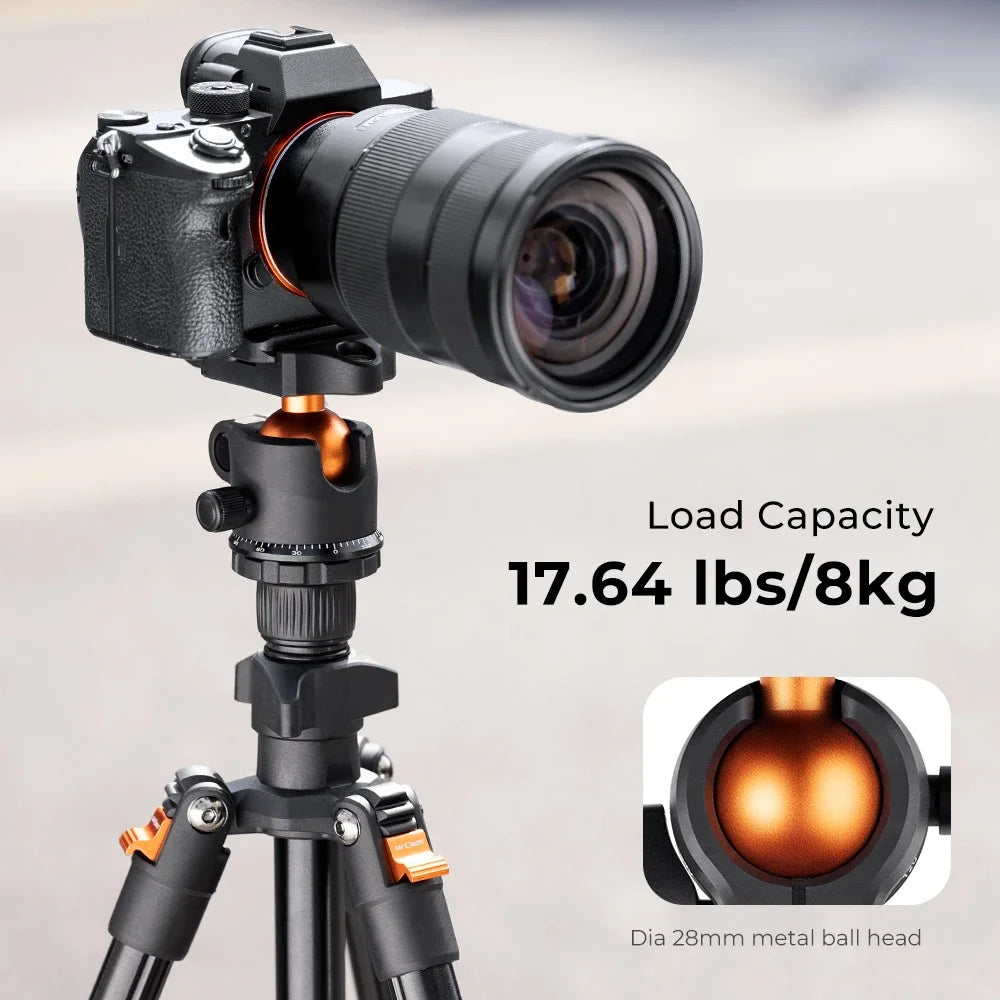 Portable Camera Travel Tripod Flexible Vlog Tripod with 360 Degree Ball Head Quick Release for Canon Nikon Sony DSLR