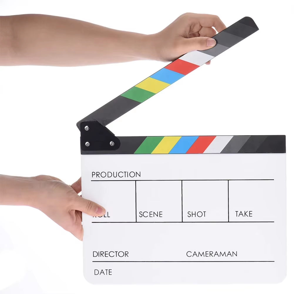 Hot Sale Film Clapper Board Delicate Texture Colorful Director Video Scene Clapperboard Acrylic Dry Erase Movie Film Clapper