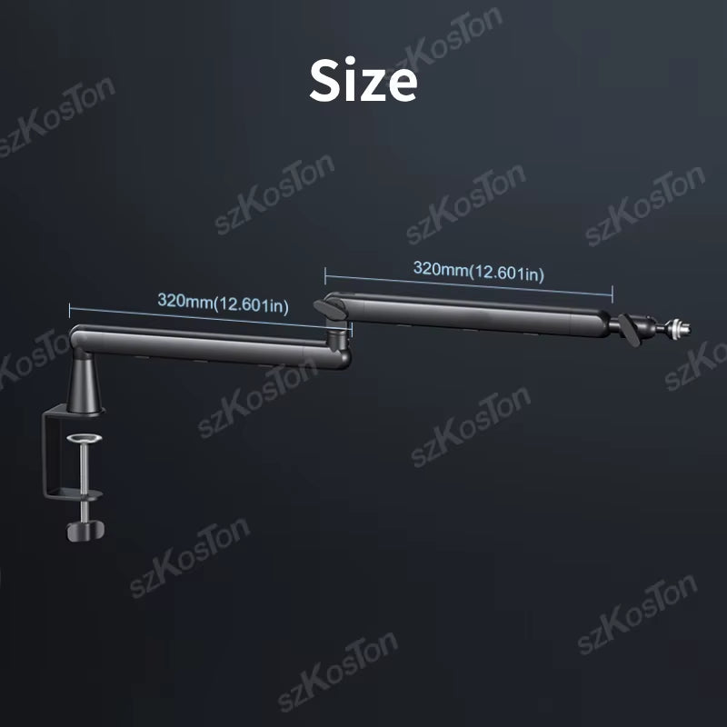 Professional Studio Low Profile Mic Arm with Extended Riser Cable Management Adjustable Microphone Stand for SM7B MV7 AM8 K688