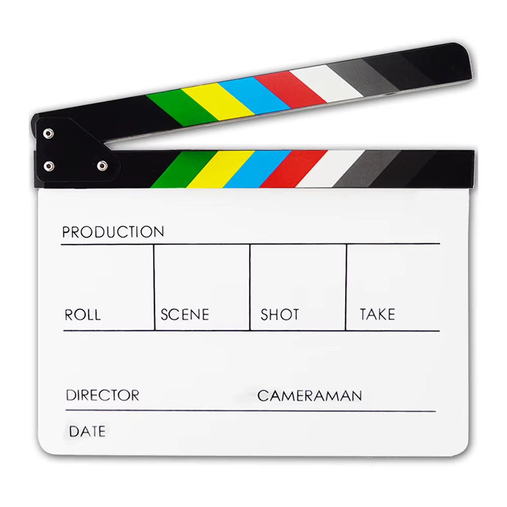 Hot Sale Film Clapper Board Delicate Texture Colorful Director Video Scene Clapperboard Acrylic Dry Erase Movie Film Clapper