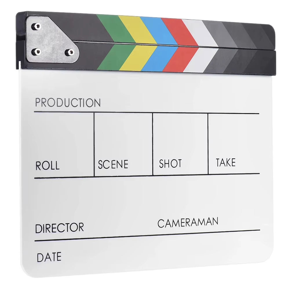 Hot Sale Film Clapper Board Delicate Texture Colorful Director Video Scene Clapperboard Acrylic Dry Erase Movie Film Clapper